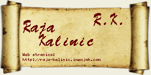 Raja Kalinić vizit kartica